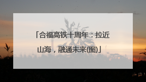 合福高铁十周年：拉近山海，融通未来(图)