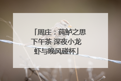 周庄：莼鲈之思下午茶 深夜小龙虾与晚风碰杯