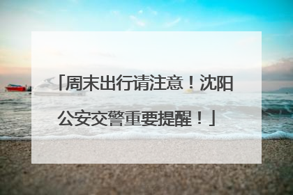 周末出行请注意！沈阳公安交警重要提醒！
