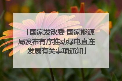 国家发改委 国家能源局发布有序推动绿电直连发展有关事项通知