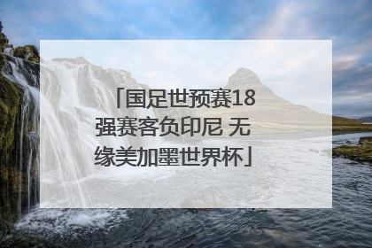 国足世预赛18强赛客负印尼 无缘美加墨世界杯