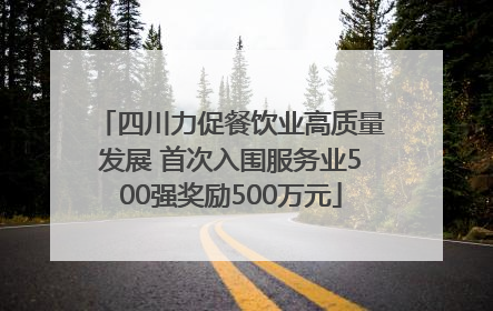 四川力促餐饮业高质量发展 首次入围服务业500强奖励500万元