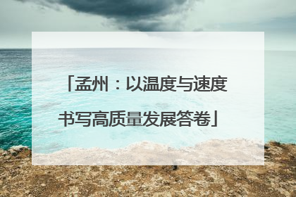 孟州：以温度与速度书写高质量发展答卷