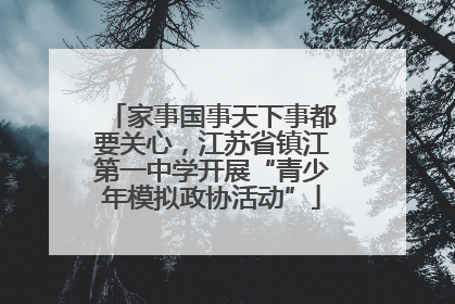 家事国事天下事都要关心，江苏省镇江第一中学开展“青少年模拟政协活动”