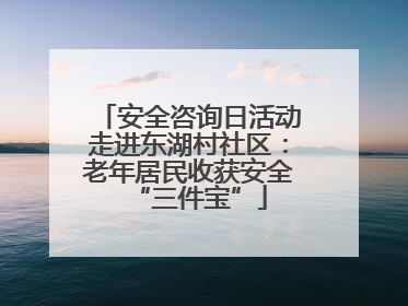 安全咨询日活动走进东湖村社区：老年居民收获安全“三件宝”