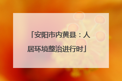 安阳市内黄县：人居环境整治进行时