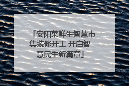 安阳菜鲜生智慧市集装修开工 开启智慧民生新篇章
