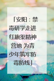 安阳：禁毒研学走进红旗渠精神营地 为青少年筑牢防毒防线