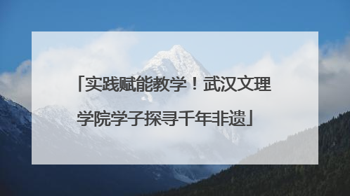 实践赋能教学！武汉文理学院学子探寻千年非遗