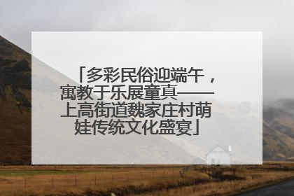 多彩民俗迎端午，寓教于乐展童真——上高街道魏家庄村萌娃传统文化盛宴
