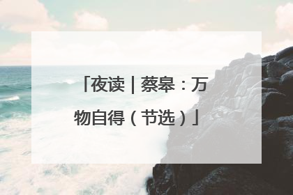 夜读｜蔡皋：万物自得（节选）