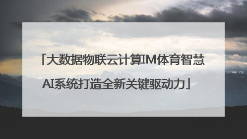 大数据物联云计算IM体育智慧AI系统打造全新关键驱动力