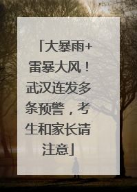 大暴雨+雷暴大风！武汉连发多条预警，考生和家长请注意