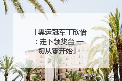 奥运冠军丁欣怡：走下领奖台 一切从零开始
