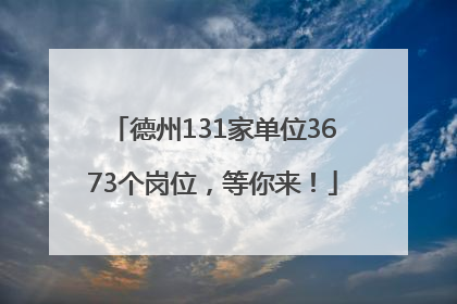 德州131家单位3673个岗位，等你来！