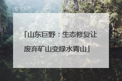 山东巨野：生态修复让废弃矿山变绿水青山