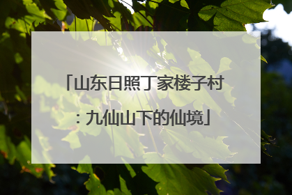 山东日照丁家楼子村：九仙山下的仙境