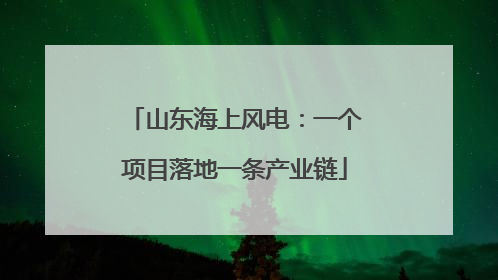 山东海上风电：一个项目落地一条产业链