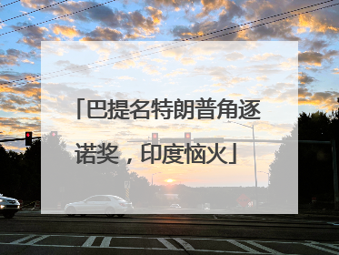 巴提名特朗普角逐诺奖，印度恼火