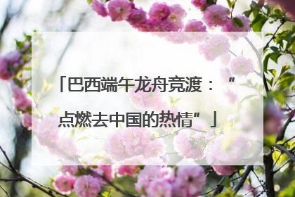 巴西端午龙舟竞渡：“点燃去中国的热情”