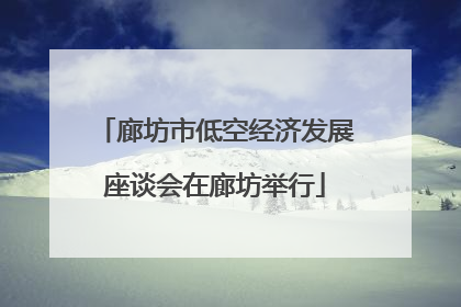 廊坊市低空经济发展座谈会在廊坊举行