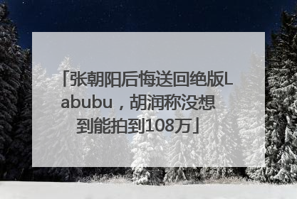 张朝阳后悔送回绝版Labubu，胡润称没想到能拍到108万