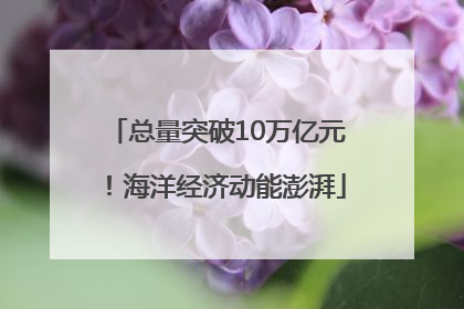总量突破10万亿元！海洋经济动能澎湃