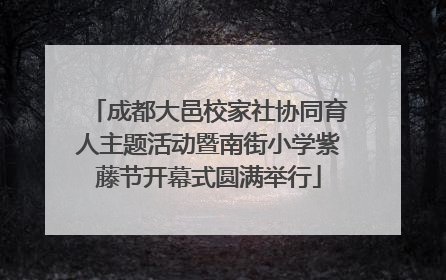 成都大邑校家社协同育人主题活动暨南街小学紫藤节开幕式圆满举行