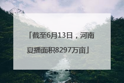 截至6月13日，河南夏播面积8297万亩