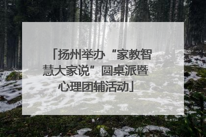 扬州举办“家教智慧大家说”圆桌派暨心理团辅活动