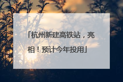 杭州新建高铁站，亮相！预计今年投用