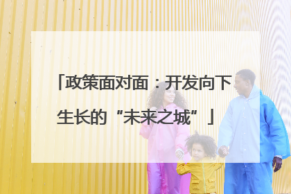 政策面对面：开发向下生长的“未来之城”