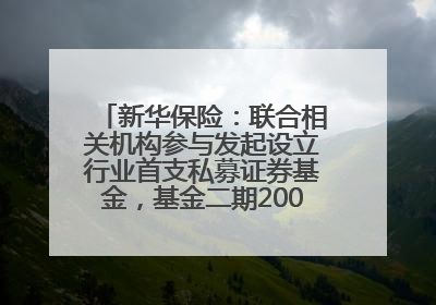 新华保险：联合相关机构参与发起设立行业首支私募证券基金，基金二期200亿元已募集完毕