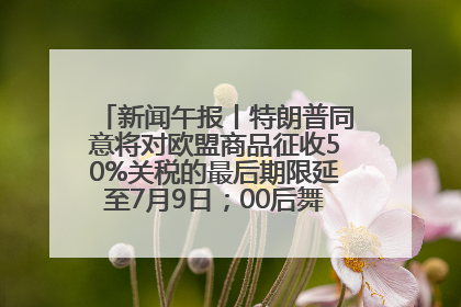 新闻午报丨特朗普同意将对欧盟商品征收50%关税的最后期限延至7月9日；00后舞蹈老师“花式”推介家乡岳阳>>