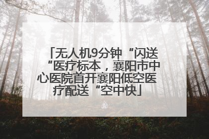 无人机9分钟“闪送“医疗标本，襄阳市中心医院首开襄阳低空医疗配送“空中快