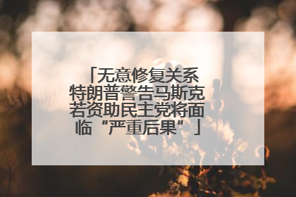 无意修复关系 特朗普警告马斯克若资助民主党将面临“严重后果”