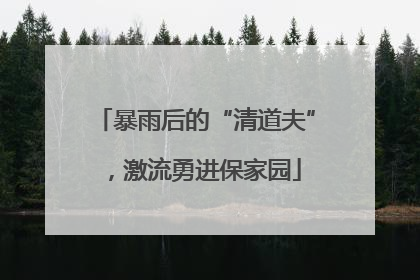 暴雨后的“清道夫”，激流勇进保家园
