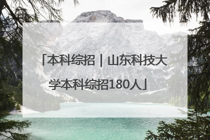 本科综招｜山东科技大学本科综招180人