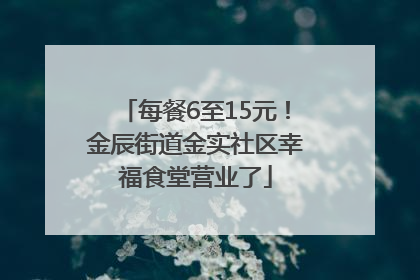 每餐6至15元！金辰街道金实社区幸福食堂营业了