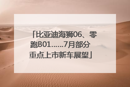 比亚迪海狮06、零跑B01……7月部分重点上市新车展望