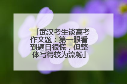 武汉考生谈高考作文题：第一眼看到题目很慌，但整体写得较为流畅