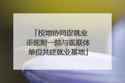 校地协同促就业 重医附一院与医联体单位共建就业基地