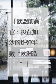 欧盟前高官：投在加沙的炸弹半数“欧洲造”