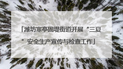 潍坊寒亭固堤街道开展“三夏”安全生产宣传与检查工作