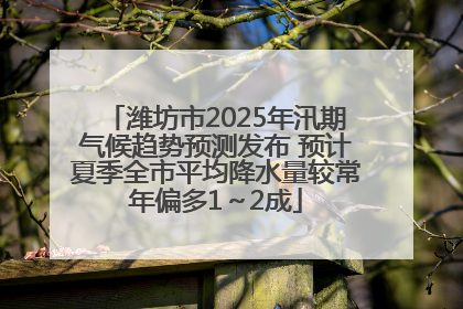 潍坊市2025年汛期气候趋势预测发布 预计夏季全市平均降水量较常年偏多1～2成