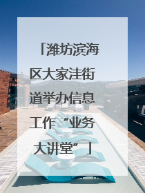 潍坊滨海区大家洼街道举办信息工作“业务大讲堂”
