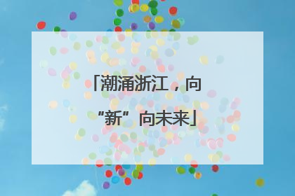 潮涌浙江，向“新”向未来
