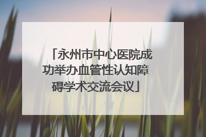 永州市中心医院成功举办血管性认知障碍学术交流会议