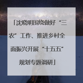 沈晓明围绕做好“三农”工作、推进乡村全面振兴开展“十五五”规划专题调研