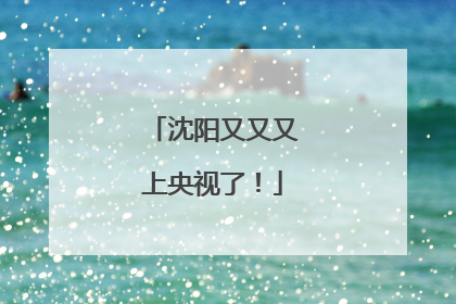 沈阳又又又上央视了！
